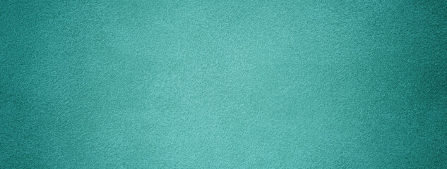 cyan background from felt textile material with vignette. structure turquoise suede velvet fabric wi