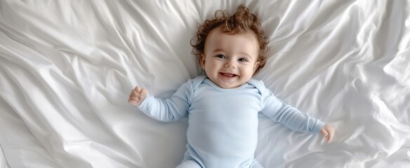 The Happy Baby on Blanket