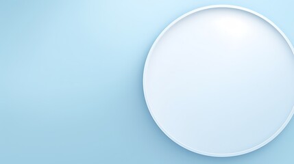 Wall Mural - White Circle with Light Blue Background