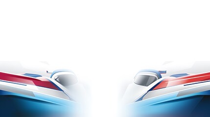 Aufkleber - Abstract Design with Blue, Red, and White Racing Car Elements