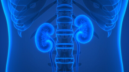 Wall Mural - Human Urinary System Kidneys Anatomy