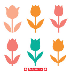 Poster - Tulip Serenade  Whimsical Floral Silhouette Collection