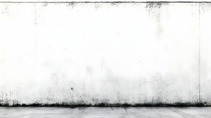 Wall Mural - A White Concrete Wall with a Grunge Texture and a Grey Floor in a Room with a Minimalistic Design