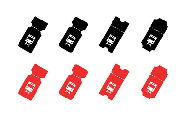 Poster - Ticket set icons. Flat and silhouette style. Vector icons.