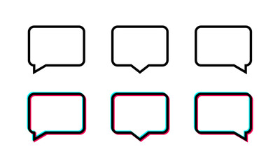 Poster - Message bubble set icons. Linear style. Vector icons.