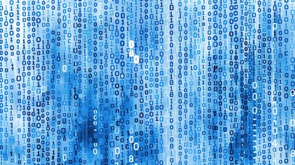 Aufkleber - Abstract digital tech background with binary 1 and 0 code in blue tones