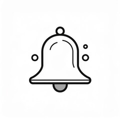 Poster - Minimalist Outline of a Ringing Bell Icon with Notification Bubbles. Simple Black and White Symbol for Alerts, Alarms, or Notifications in Digital Applications and Websites. Vector Logo Icon 