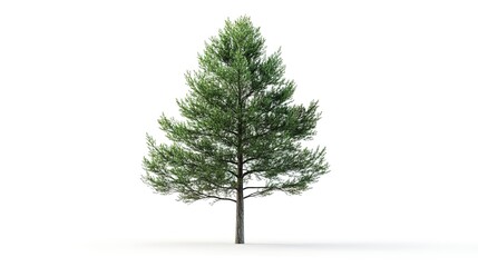 Poster - Single Pine Tree Isolated On White Background