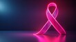 © Naruemon - Breast cancer awareness ribbon, glowing neon pink, 3D illustration