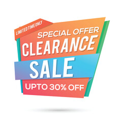 Wall Mural - clearance sale paper tag or banner design.