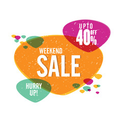 Sticker - Weekend Sale Poster, Banner or Flyer design.