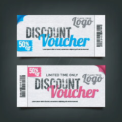 Sticker - Discount Voucher or Gift Coupon template design.