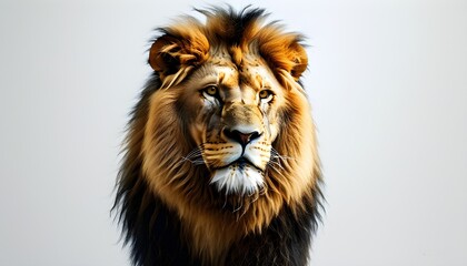 Majestic lion in stunning detail against a pristine white backdrop