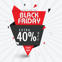 Wall Mural - exclusive black friday sale paper tag design.