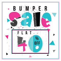 Wall Mural - bumper sale poster, banner or flyer design.