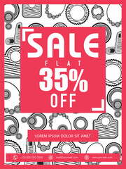 Wall Mural - sale flyer, poster or banner design.