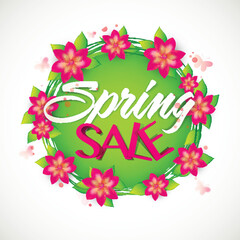 Wall Mural - spring sale banner, poster or flyer design.