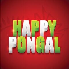 Canvas Print - Poster or banner design for Happy Pongal festival celebrations.