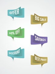 Poster - Big sale discount, saving, best price 40% off tag, sticker and label.