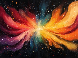 Wall Mural - Abstract Galaxy Nebula with Stars and Cosmic Dust