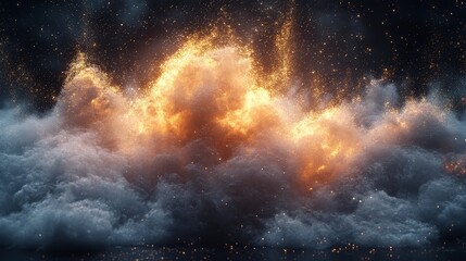 Wall Mural - Abstract Fire and Smoke Explosion with Sparks