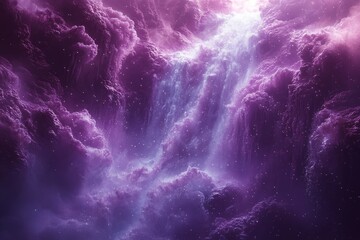 Wall Mural - Cosmic Waterfall Abstract Purple Background