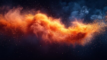 Wall Mural - Orange Dust Explosion Abstract Background