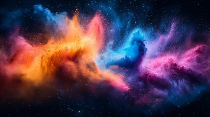 Wall Mural - Cosmic Color Explosion   Abstract Art Background