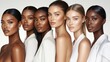 © Narongsag - Diverse Women with Perfect Skin in White Clothing