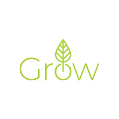 Wall Mural - Grow leaf, grow up concept. Vector logo icon template