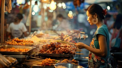 Sticker - Asian street food wallpaper