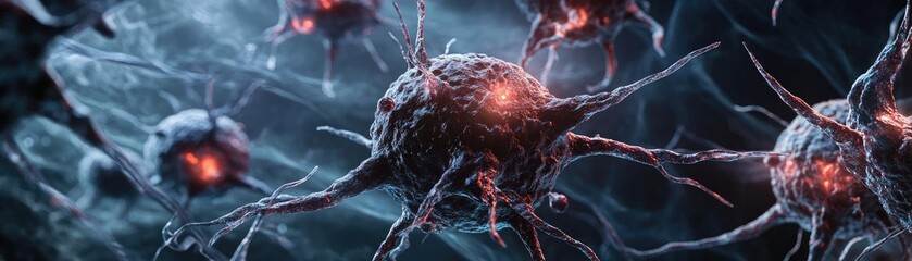 Poster - Intricate digital illustration of neurons showcasing connections and activity in a vibrant, detailed scientific representation.
