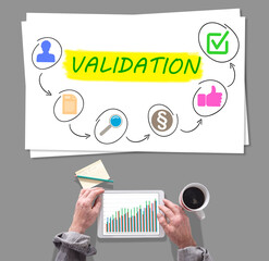 Wall Mural - validation concept placed on a desk