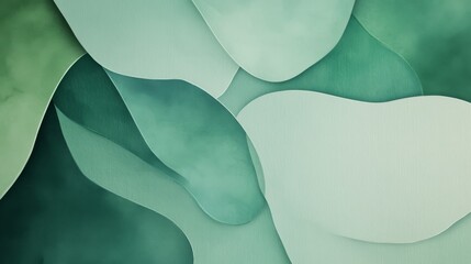 Sticker - Abstract background with green and blue shapes, leaf texture, nature concept banner, illustration of an organic plant in a flat design.