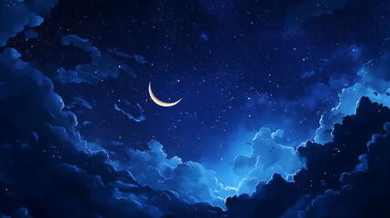 Canvas Print - background tile image of night magic sky palewave, magic