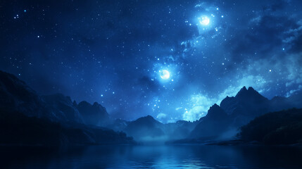 Wall Mural - background tile image of night magic sky palewave, magic