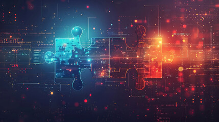 Futuristic tech-inspired abstract background, symbolizing connectivity and interoperability, Digital representation of integration concept