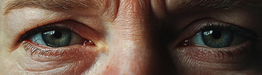 Poster - Close-up of striking blue eyes showcasing intricate details and textures, conveying a deep sense of emotion and clarity.