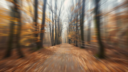 Wall Mural - the background is an autumn park, a blurred backdrop of yellow trees