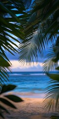 Sticker - Tropical beach view