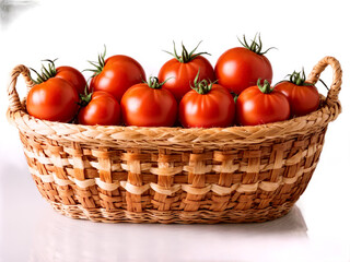 Tomatoes basket of fresh tomatoes ripe and ready for use in traditional African dish