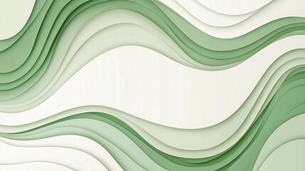 Abstract Green and White Wave Pattern Background