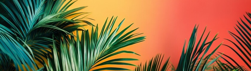 Vibrant Tropical Paradise with Lush Palm Trees