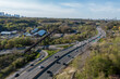 © AmazingAerialAgency - Aerial view of vibrant toronto east end with modern buildings and lush greenery, Toronto, Canada.