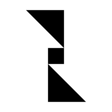 Z letter logo from squares and triangles