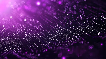 Sticker - Abstract Purple Circuit Board with Bokeh Lights