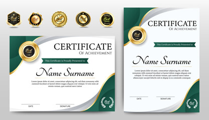 Wall Mural - achievement certificates template design for award, business, and education needs. vector