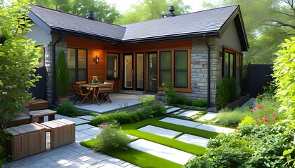 Wall Mural - design blueprint for intimate residential courtyard spaces