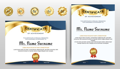 Wall Mural - certificates of appreciation template design with luxury badge. for award, business, and education n