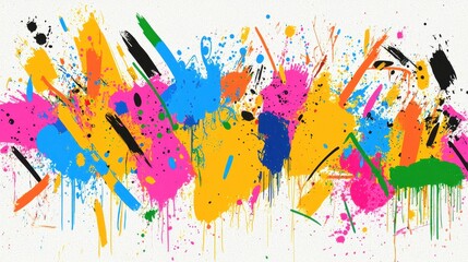 Wall Mural - Abstract Colorful Paint Splatter Background